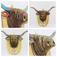Harris Tweed Large 3D Highland Cow Plaque