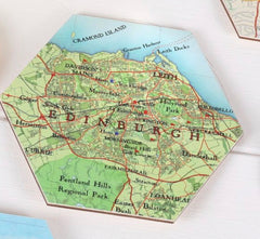 Coasters Hexagon Map - Edinburgh & Leith