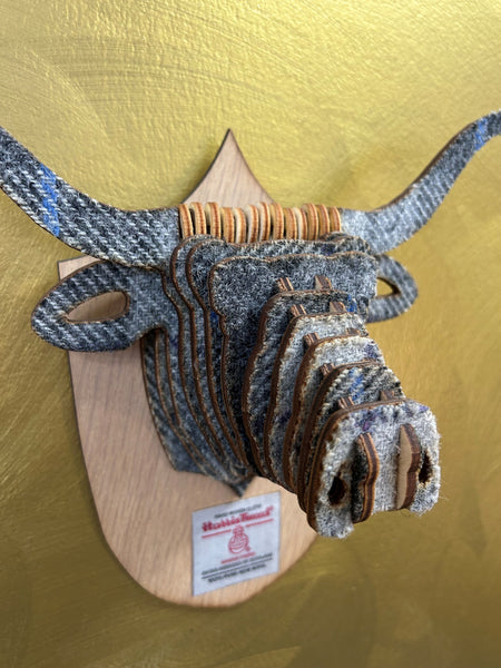 3D Harris Tweed Highland Cow Plaque