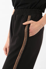 Trousers & Top - Black with Copper Glitter Stripe