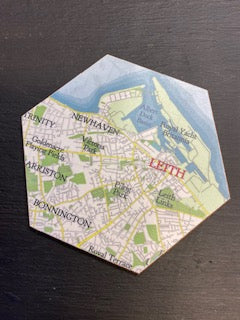 Coasters Hexagon Map - Edinburgh & Leith