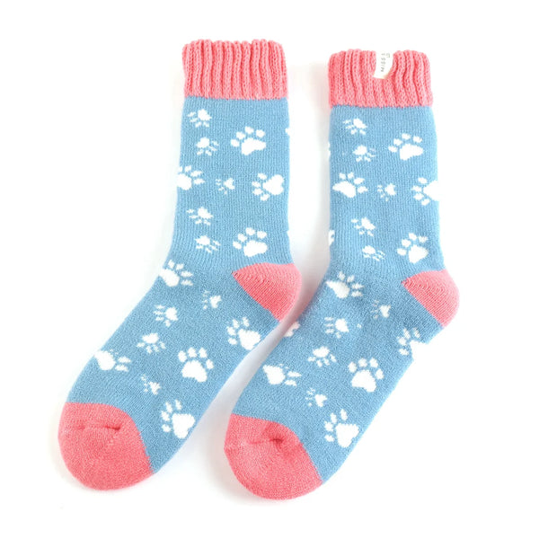 Winter Paw Print Socks