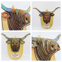 3D Large Harris Tweed Highland Cow Plaque