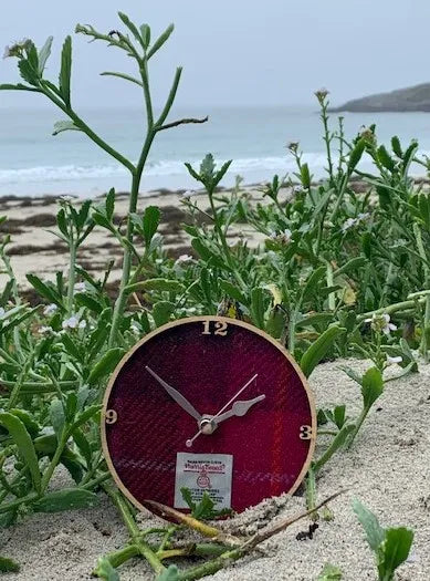 Harris Tweed Tartan Wall Mounted Clock (incl Free Stand)