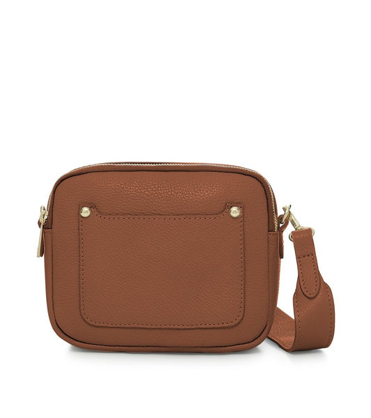Italian Leather - Double Zipped Crossbody Bag