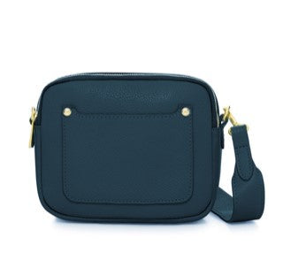 Italian Leather - Double Zipped Crossbody Bag