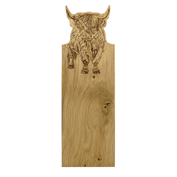 Oak Serving Board - Highland Cow