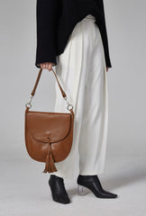 Italian Leather Bag - Sporran with Tassel Saddle Bag