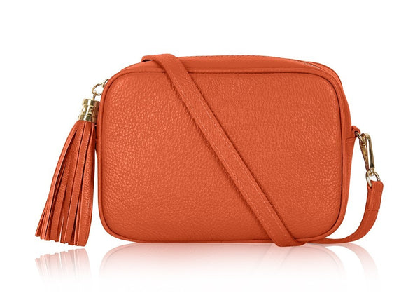 Italian Leather Crossbody Tassel Bag