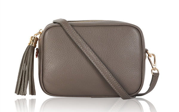 Italian Leather Crossbody Tassel Bag